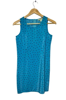 Jonathan Martin Y2k 90s Blue Floral Sheath Dress Small Juniors Mini Clueless - Image 1 of 4