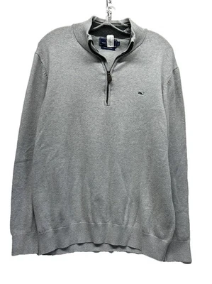 Vineyard Vines Men's Large Grey 1/2 Zip Cotton/Cashmere Pullover Sweater (F6) - Image 1 of 4