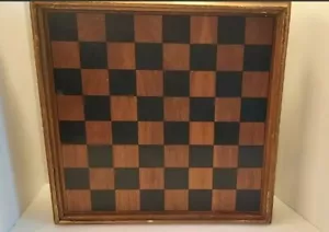 Vtg 1977 Lane Furniture Ottoman Chess Board Complete w Carved Cherry Chess... - Picture 1 of 12