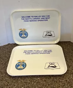 2) US Navy Naval Military Great Lakes Training Center Mess Hall Food Trays 11 91 - Picture 1 of 15