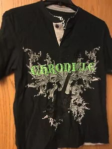 Chronicle (Two Buttons At Front Top) - Black Shirt With Guitar On Front - M. - Picture 1 of 3