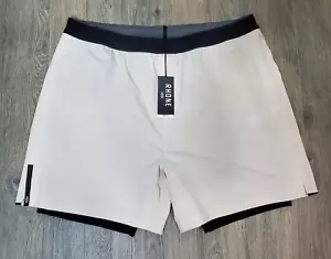 Rhone Men's Activewear 6" Swift Running Shorts Lined Tan Black SZ XXL 2XL - Picture 1 of 15