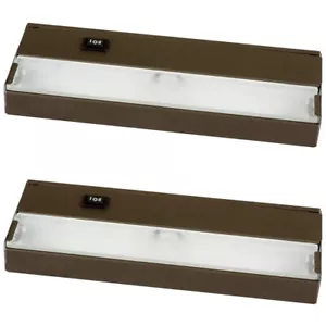 2x Progress Lighting Hide-a-Lite III Antique Bronze 2-Light Undercabinet Fixture - Picture 1 of 4