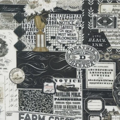 Fat Quarter Moda Sable & Swan By Cathe Holden Antique Advertising 100% Cotton - Image 1 of 4