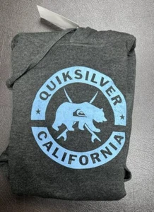 Quicksilver California Hoodie Sweatshirt Mens Medium Gray/ Blue Logo- NEW IN TAG - Picture 1 of 11
