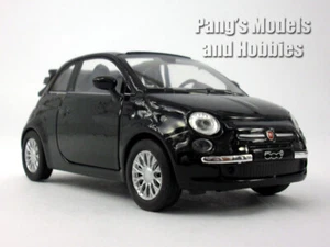 4.25 inch 2010 Fiat 500C (500) 1/32 Scale Diecast Model by Welly - BLACK - Picture 1 of 4