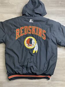 Washington Redskins Vintage 90's Starter Full Zip Hooded Puffer Jacket Sz Small