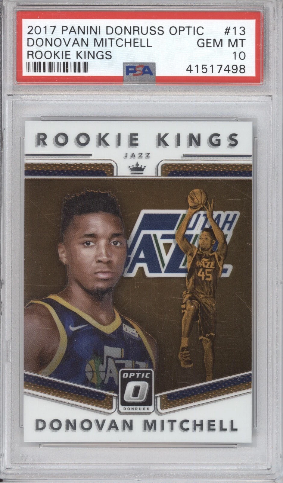 DONOVAN MITCHELL PSA 10 2017 DONRUSS OPTIC #13 ROOKIE KINGS JAZZ RC 7498