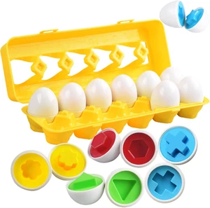 Matching Eggs Toys Color & Shape Recognition Sorter Puzzle, Montessori Toys for - Picture 1 of 12