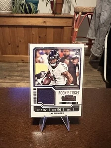 2023 Panini Contenders Zay Flowers RC Rookie Ticket Patch #TS39 Ravens - Picture 1 of 2