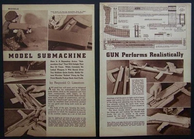 Toy SUBMACHINE GUN 1941 HowTo build PLANS Shoots Toy Bullets - Image 1 of 2