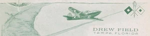 1943 WWII Drew Field Tampa FL Airfield Letterhead Illustrated Soldier Letter SAW - Picture 1 of 3
