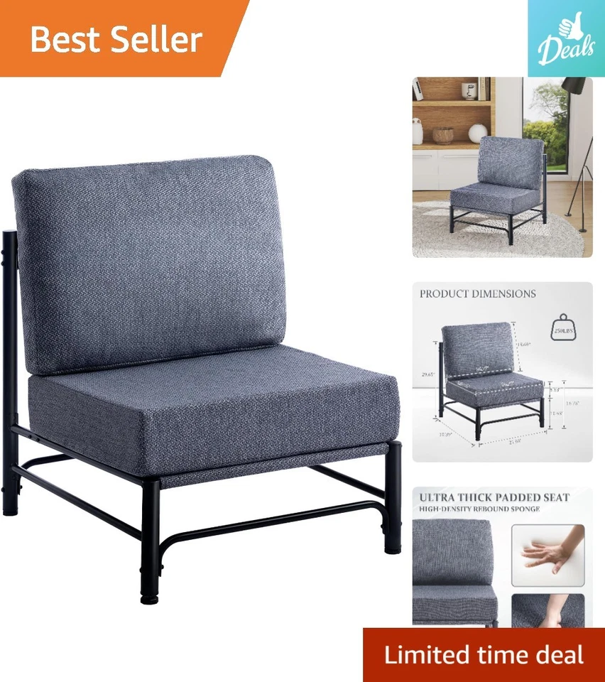 Versátil Silla de Lectura Azul Marino - Moderno Cojín Suave Salón para Cualquier Espacio Foto 1 de 4