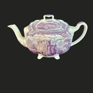 Johnson Bros. Old British Castles Vintage Lavender Purple Teapot Collectible - Picture 1 of 13