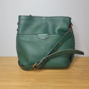 Bolso Bandolera American Leather Co Luca Triple Entrada Verde Esmeralda Profundo Guijarro  - Imagen 1 de 15