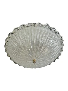 Plafoniera Murano Vetro Graniglia Trasparente 40 Cm - Foto 1 di 8