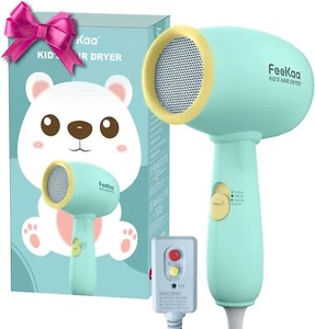 Kids Hair Dryer, Low Noise Gentle Heat for Kids Skin Christmas, Yellow-Green - Picture 1 of 7