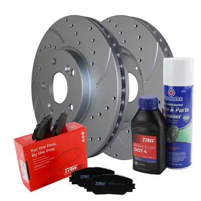Комплект переднего тормоза 300 мм с просверленными роторами керамические колодки TRW для Honda Pilot Automatic - Изображение 1 из 4