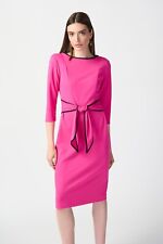Joseph Ribkoff 221210 UK Size 20 Ultra Pink/Black Classic Dress New Collection