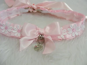 SISSY ADULT BABY KITTEN pink play COLLAR choker LOLITA FANCY DRESS COSPLAY DDLG - Picture 1 of 4