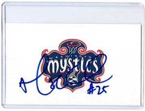 Tarjeta índice 3x5 firmada autografiada por Monique Currie WNBA Mystics - Imagen 1 de 1