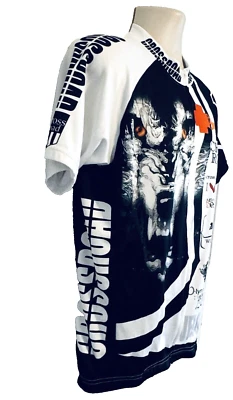 Camisa de ciclista de manga corta con cremallera completa estampado de calaveras FixGear para hombre talla XL Foto 1 de 4