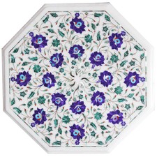 15"x15" Beautiful Marble Table Top Pietra dura stones Inlay work Home Decor