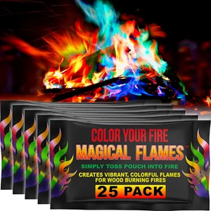 Magical Flames Fire Color Changing Packets for Campfires, Fire Pits, 25 Pack - Picture 1 of 9