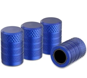 Blue TPMS Non Stick Metal Valve Caps Dust Covers 4pcs/set for Cars & Bikes - Picture 1 of 6
