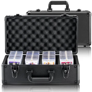 VEVOR 108 PSA Graded Card Storage Box 4 Slots Sports Card Holder Case Key Lock - Picture 1 of 12