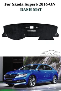 Dashboard Pad Dash Cover Mat Black For Skoda Superb 16-24 for left hand drive - Picture 1 of 3