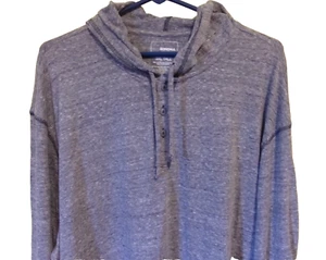 Sonoma Goods For Life SOFT Henley Hoodie Stonewashed Blue 3XLT NWT 34" LENGTH - Picture 1 of 5