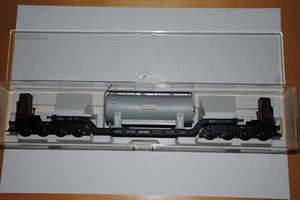 Fleischmann 94 5296 Tiefladewagen mit Kessel Demag, Wechselstrom - Bild 1 von 1