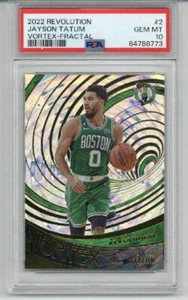 2022 PANINI REVOLUTION VORTEX FRACTAL #2 JAYSON TATUM CELTICS PSA 10 LOW POP - Picture 1 of 2