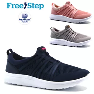 LADIES MEMORY FOAM TRAINERS CASUAL WALKING RUNNING JOGGING SPORTS SHOES SIZE - Picture 1 of 15