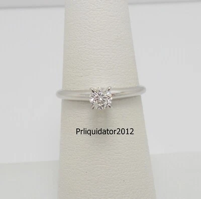 1/3CT Natural Round Diamond Solitaire Engagement Wedding Ring 14K White Gold - Image 1 of 4