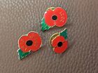 Set Of 3 Poppies Remembrance Badges 1915-2015 , 2021 And A Small Plain One