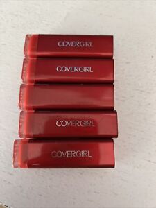 LOT OF 5 Covergirl Colorlicious Lipstick #295 Succulent Cherry Red Case