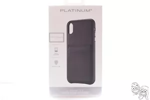 Platin - Echt Leder Wallet Case für Apple iPhone XS Max (Anthrazit) - Bild 1 von 4