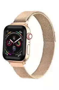 THE POSH TECH Skinny Mesh Bracelet Band For Apple Watch® In Rose Gold 44mm - Picture 1 of 5