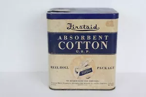 Vintage First Aid ABSORBENT COTTON Reel-Roll Dispenser Package Collectible - Picture 1 of 10