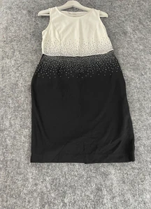 Body Flirt Sheath Dress Womens 18 Color Block Beaded Contrast Black N329 - Picture 1 of 10