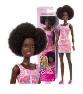 NRFB 2021 Poupée BARBIE AA afro Mbili pieds plats HGM58 Robe rose - Foto 1 di 4