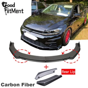 For VW Golf GTI MK5 MK6 MK7 Carbon Fiber Front&Rear Bumper Lip Splitter Spoiler - Picture 1 of 13