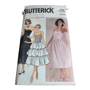 3120 Vtg Butterick SEWING Pattern Miss' 1985 Formal Evening Gown Dress 6-10 CUT - Picture 1 of 18