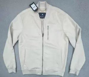 Ben Sherman Bomberjacke Herren Small Beige Stone Full Zip Up Faux Suede Soft - Bild 1 von 18