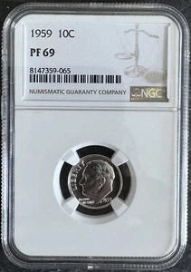 1959 Roosevelt Proof Dime NGC PF69 - Picture 1 of 3