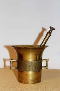 Mortero Schlegel Tapón Antiguo Pistilo Cocina Polvo Decoración Tabletas *6257 - Imagen 1 de 6