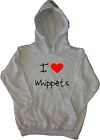 I Love Heart Whippets Kids Hoodie Sweatshirt