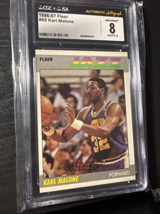 1987-88 Fleer - Karl Malone #68 Autograph Graded Cgc/jsa Hall Of Fame 🔥 - Picture 1 of 2